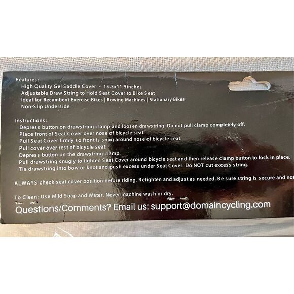 NWT Domain Cycling Extra Large Gel Exercise Bike Seat Cushion Cover - Picture 10 of 10